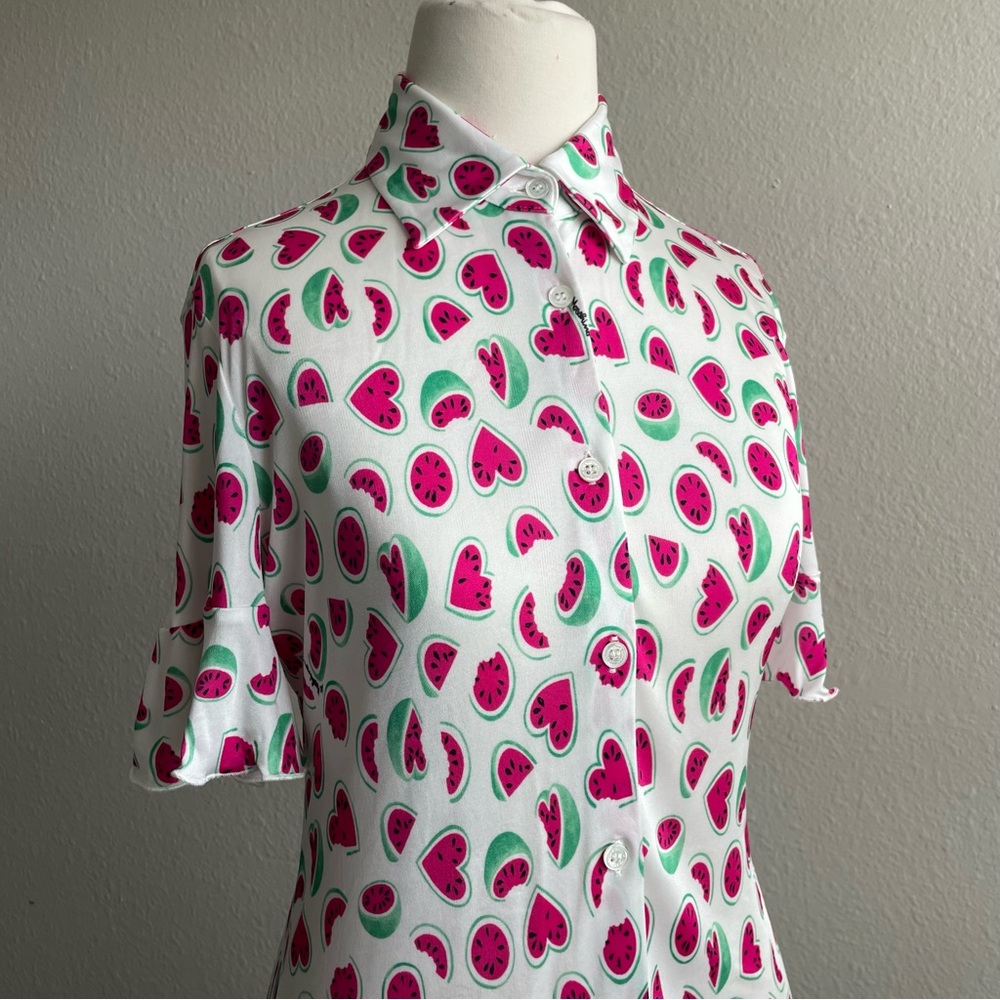 Love Moschino Pink and Green Watermelon Top